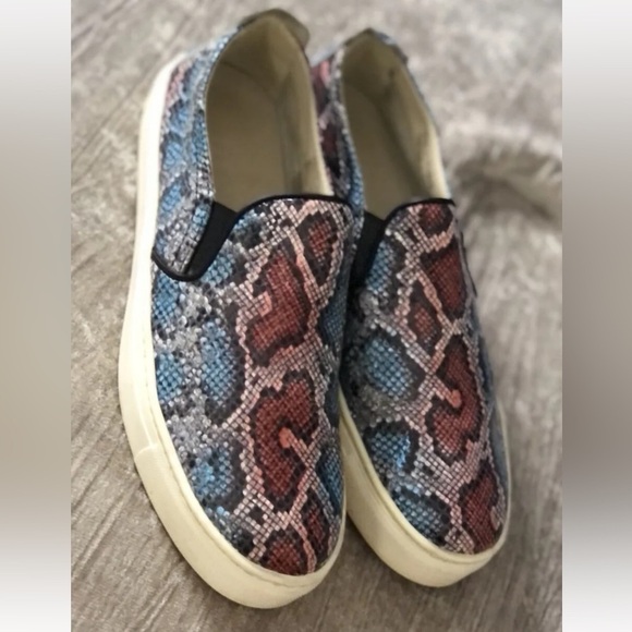 The Flexx size 9.5 blue & pink platform Python platform slip on sneaker leather - Picture 1 of 11